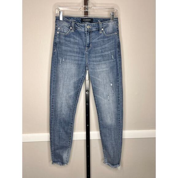 Liverpool The Ankle Skinny High Rise Distressed Denim Blue Jeans Size 6/28 - Picture 4 of 9